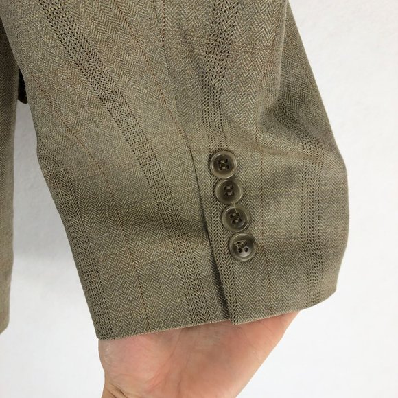 Calvin Klein Men's Size 42R Brown Silk Wool Blend Three-Button Suit Jacket - Picture 5 of 10